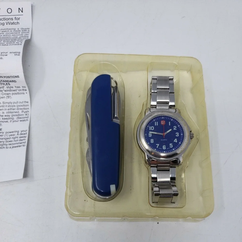 2002 Avon Quartz‎ Watch & Multi-Function Knife Gift Box Set / BRAND NEW